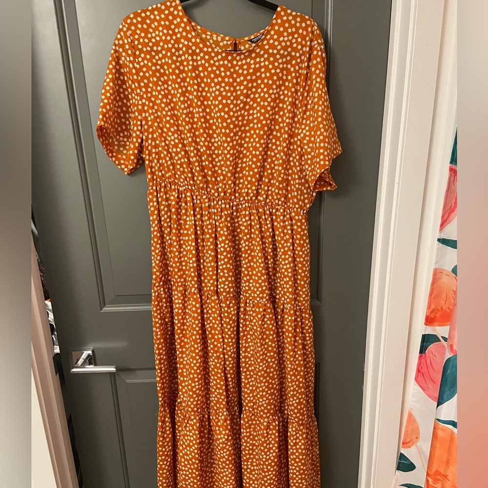 Orange Polkadot Maxi Dress